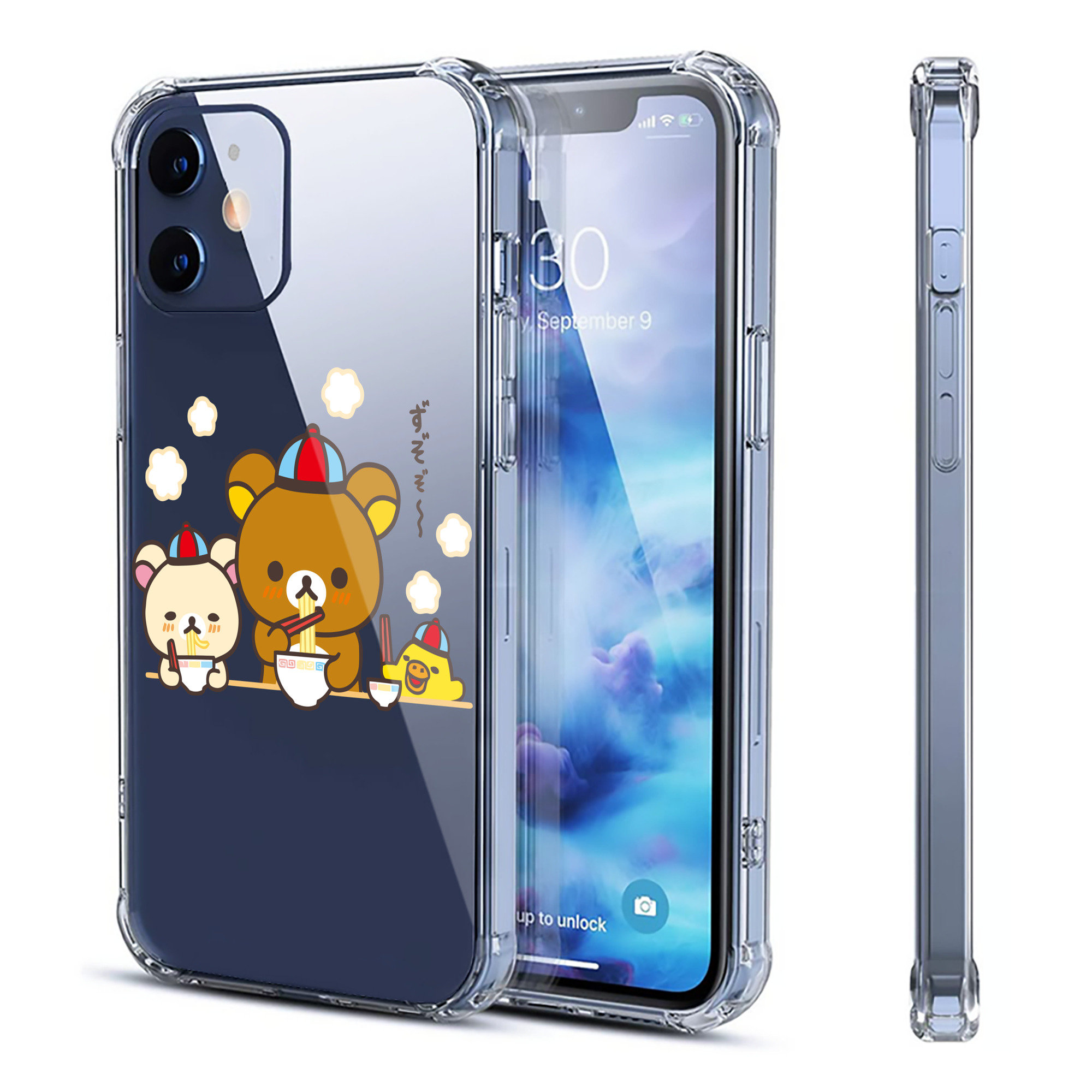 （画像用） リラックマ リラックマ キイロイトリ Rilakkuma Korilakkuma Kiiroitori 【iPhone 12シリーズ対応】透明スマホケース（クリアソフトケース）